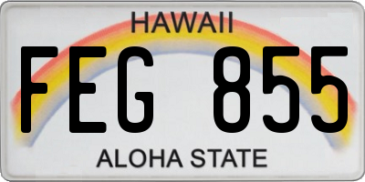 HI license plate FEG855