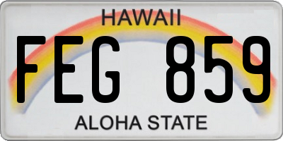 HI license plate FEG859