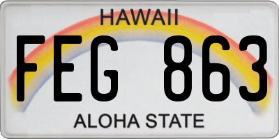 HI license plate FEG863