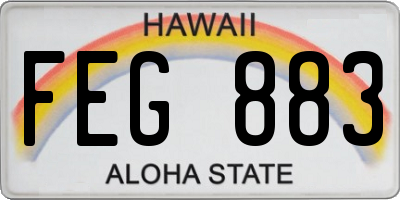 HI license plate FEG883