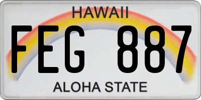 HI license plate FEG887