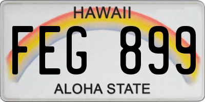 HI license plate FEG899