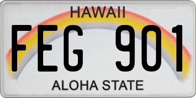 HI license plate FEG901