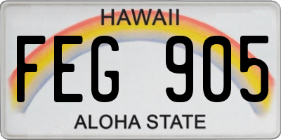HI license plate FEG905
