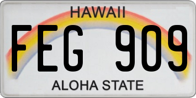 HI license plate FEG909