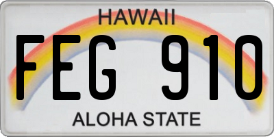HI license plate FEG910