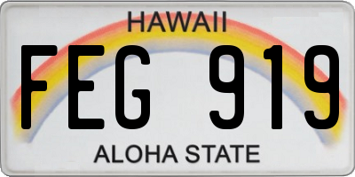HI license plate FEG919