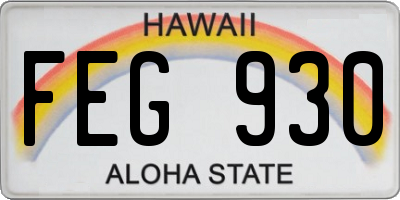 HI license plate FEG930
