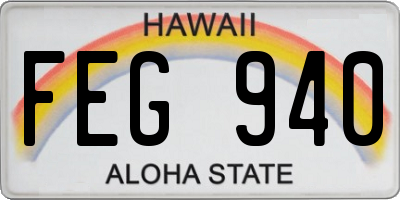 HI license plate FEG940