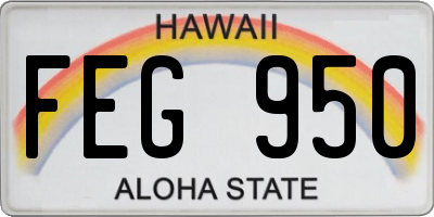 HI license plate FEG950