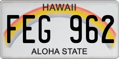 HI license plate FEG962