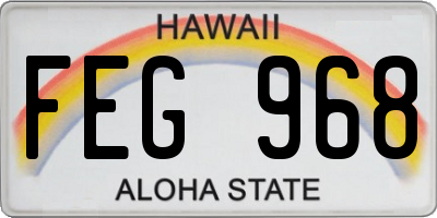 HI license plate FEG968