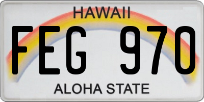 HI license plate FEG970