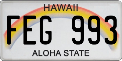 HI license plate FEG993