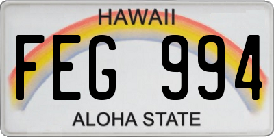 HI license plate FEG994