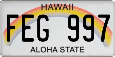 HI license plate FEG997