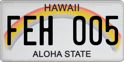 HI license plate FEH005