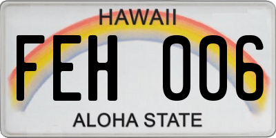 HI license plate FEH006