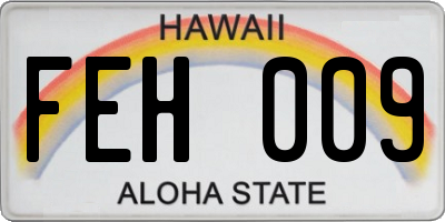 HI license plate FEH009