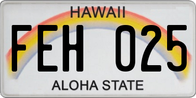 HI license plate FEH025