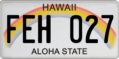 HI license plate FEH027