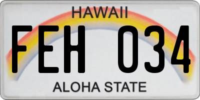 HI license plate FEH034