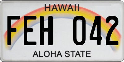 HI license plate FEH042