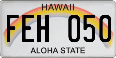 HI license plate FEH050