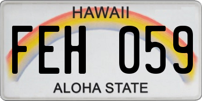 HI license plate FEH059