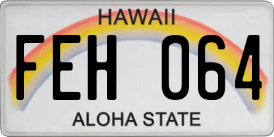 HI license plate FEH064