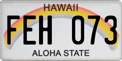 HI license plate FEH073