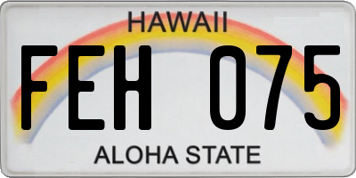 HI license plate FEH075