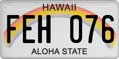 HI license plate FEH076