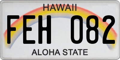 HI license plate FEH082