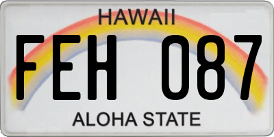 HI license plate FEH087