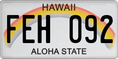 HI license plate FEH092