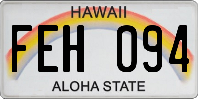 HI license plate FEH094