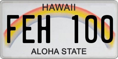 HI license plate FEH100