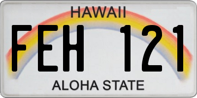 HI license plate FEH121
