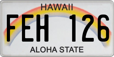 HI license plate FEH126