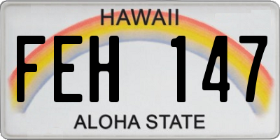 HI license plate FEH147