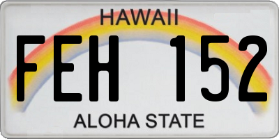 HI license plate FEH152