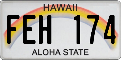 HI license plate FEH174