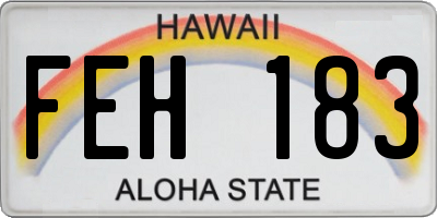 HI license plate FEH183