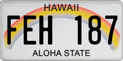 HI license plate FEH187