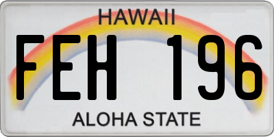 HI license plate FEH196
