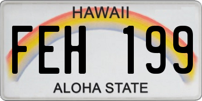 HI license plate FEH199