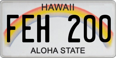 HI license plate FEH200