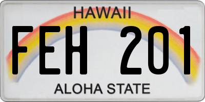 HI license plate FEH201