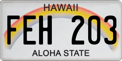 HI license plate FEH203